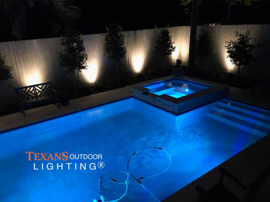 Fence Lights installed around a pool